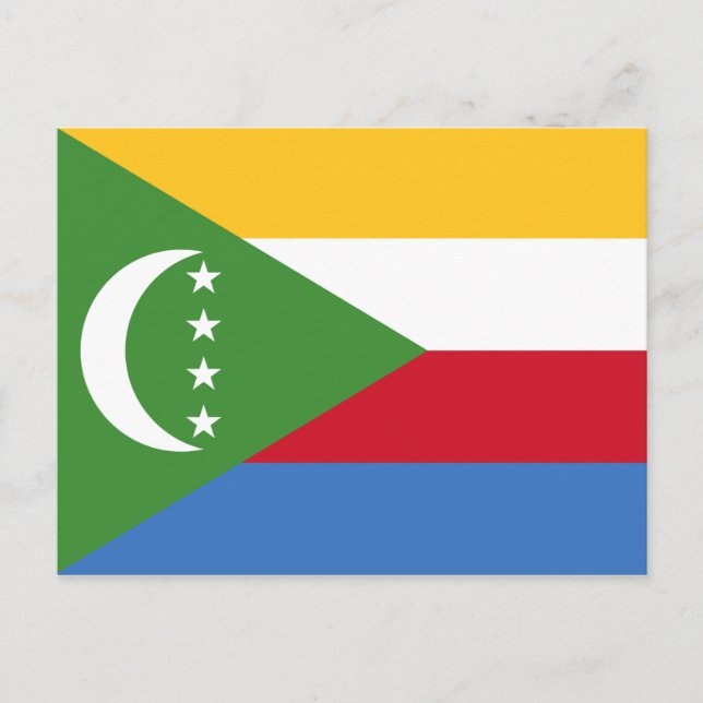Postal de bandera de Comoras (Anverso)