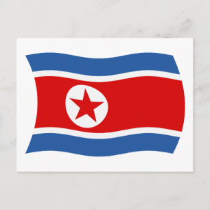 Postal de bandera de Corea del Norte