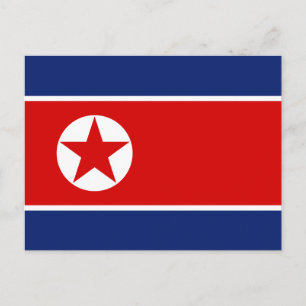 Postal de bandera de Corea del Norte