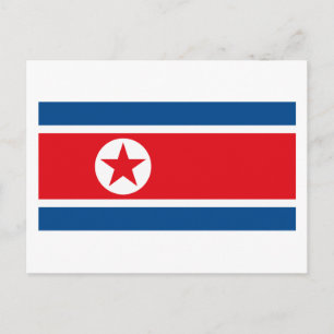 Postal de bandera de Corea del Norte