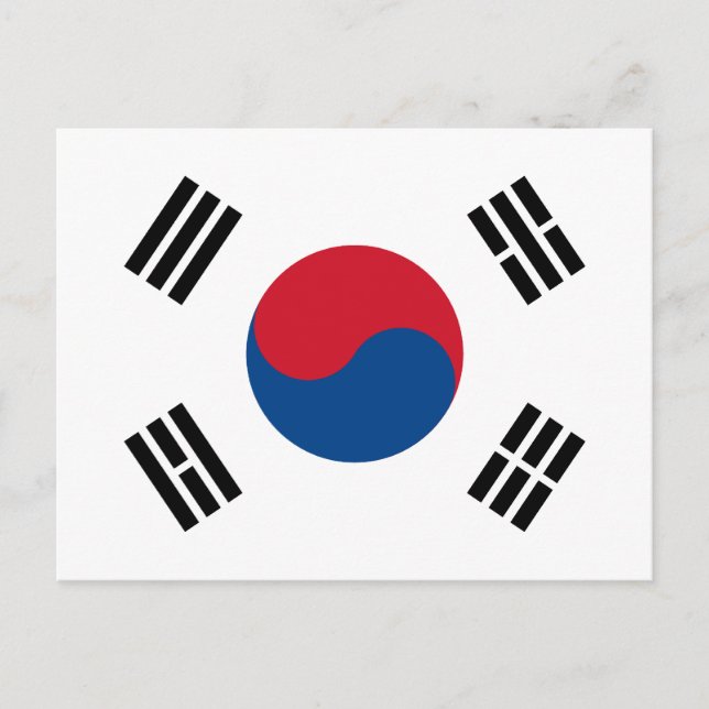 Postal de bandera de Corea del Sur (Anverso)