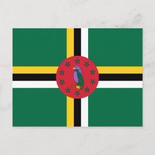 Postal de bandera de Dominica