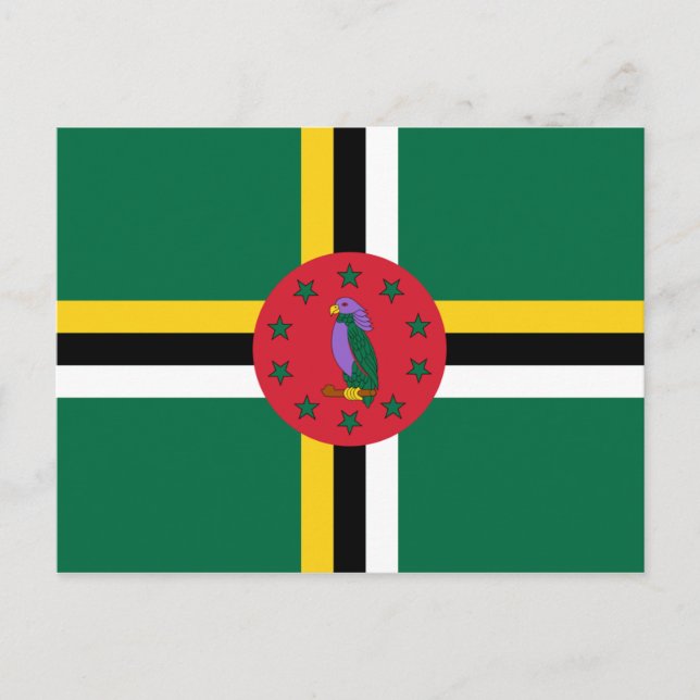 Postal de bandera de Dominica (Anverso)
