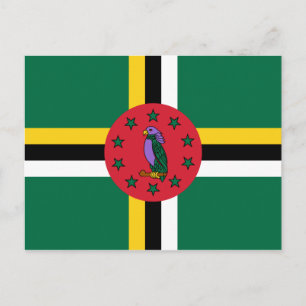 Postal de bandera de Dominica