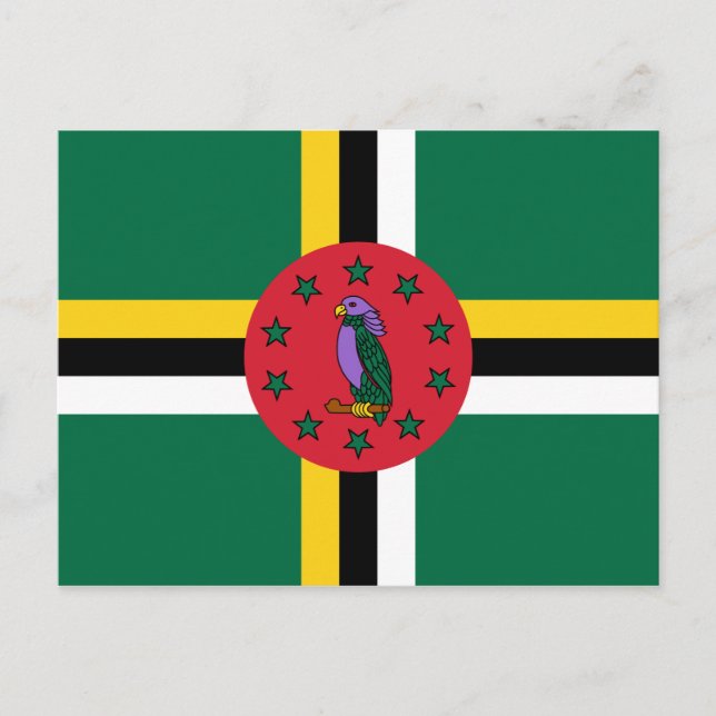 Postal de bandera de Dominica (Anverso)