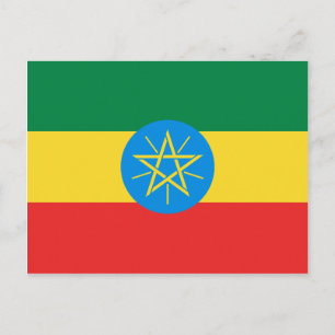 Postal de bandera de Etiopía
