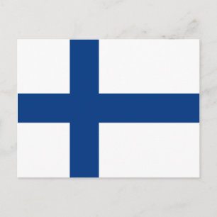 Postal de bandera de Finlandia