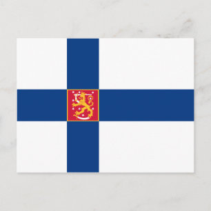 Postal de bandera de Finlandia