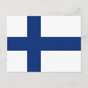 Postal de bandera de Finlandia