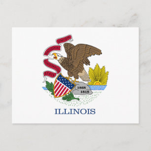 Postal de bandera de Illinois