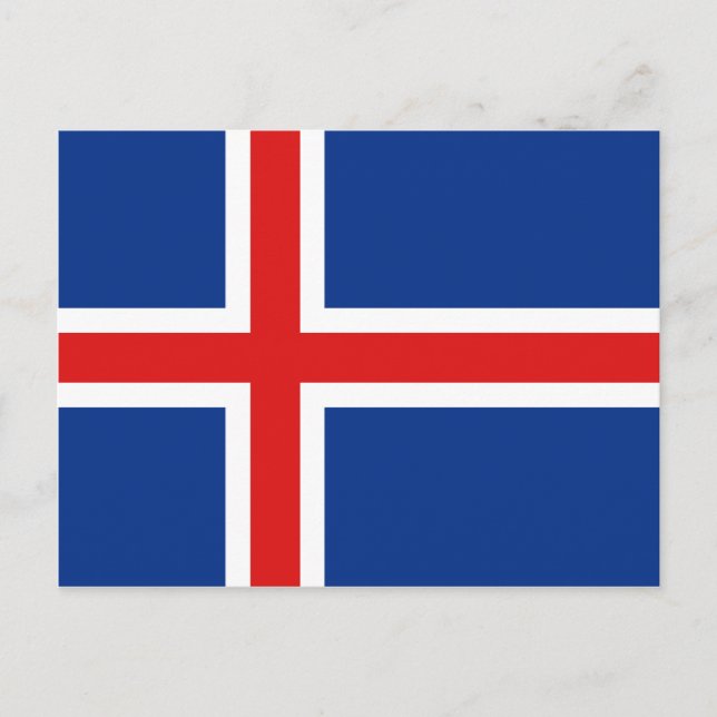 Postal de bandera de Islandia (Anverso)