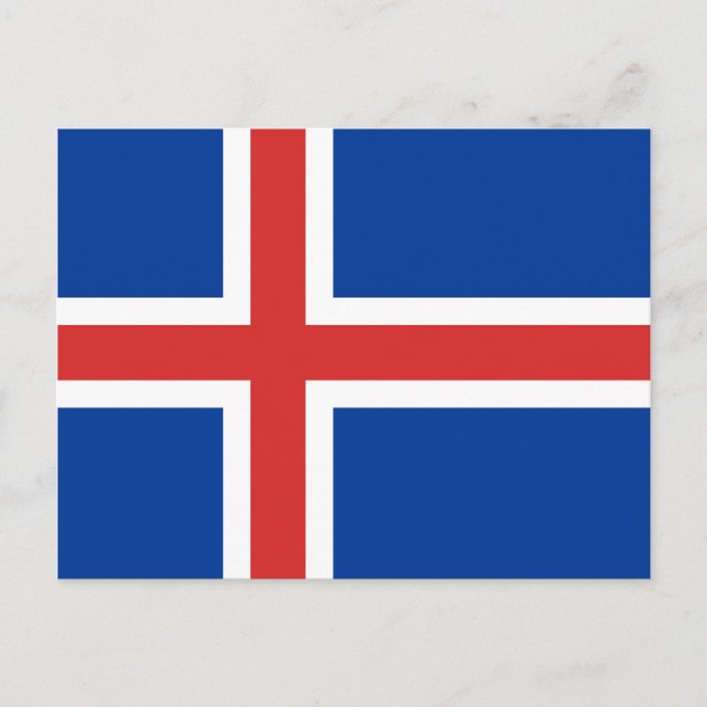 Postal de bandera de Islandia (Anverso)
