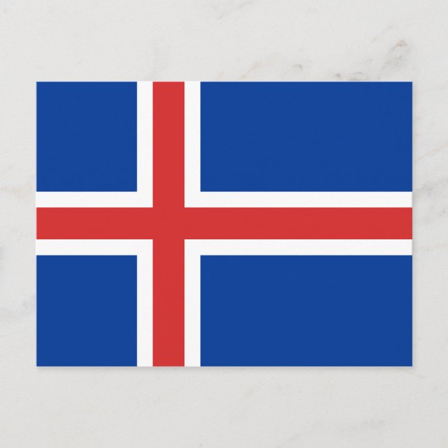 Postal de bandera de Islandia (Anverso)