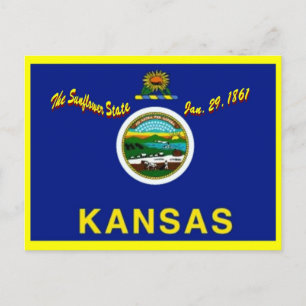 Postal de bandera de Kansas