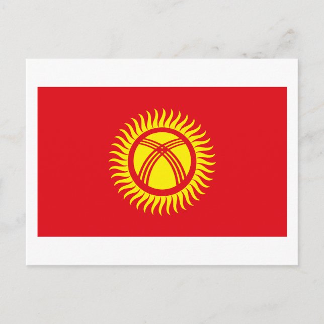 Postal de bandera de Kirguistán (Anverso)