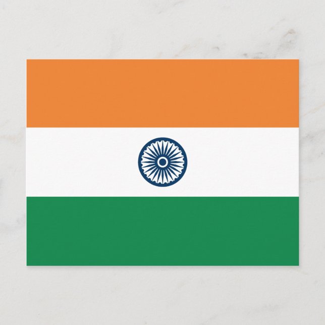 Postal de bandera de la India (Anverso)