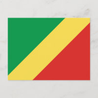Postal de bandera de la República del Congo
