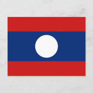 Postal de bandera de Laos