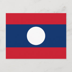 Postal de bandera de Laos