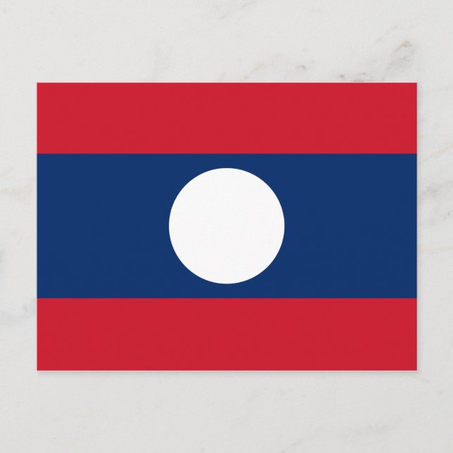 Postal de bandera de Laos (Anverso)
