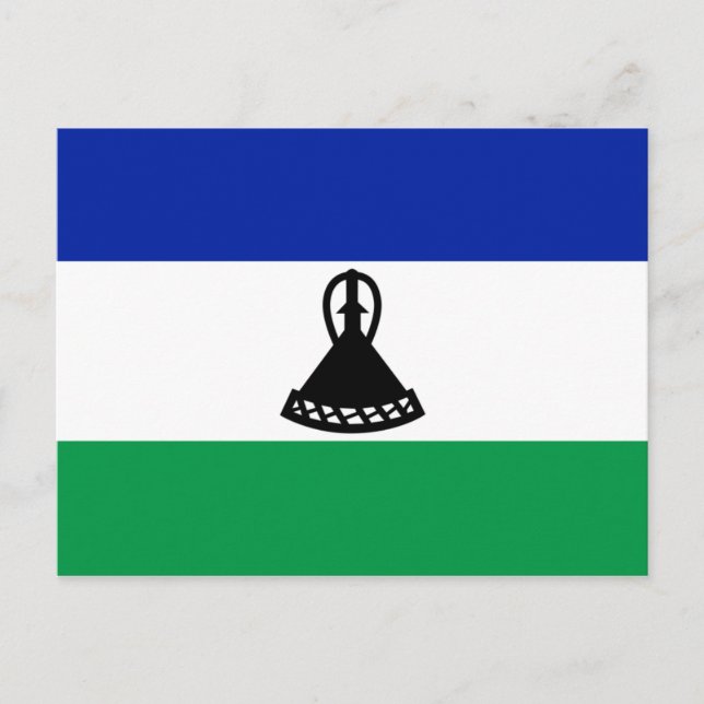 Postal de bandera de Lesoto (Anverso)