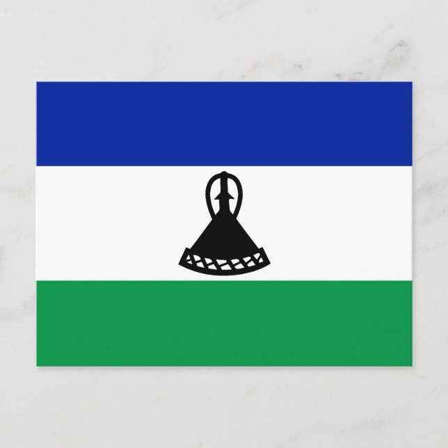 Postal de bandera de Lesoto (Anverso)