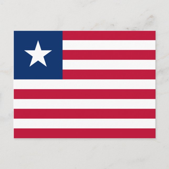 Postal de bandera de Liberia (Anverso)