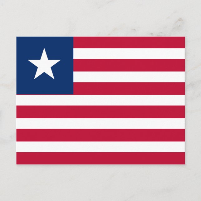Postal de bandera de Liberia (Anverso)