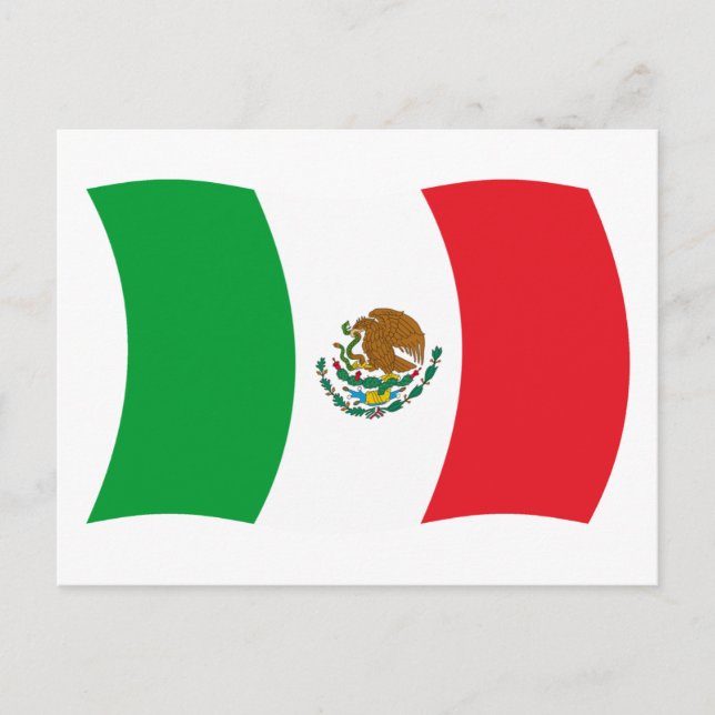 Postal de bandera de México (Anverso)