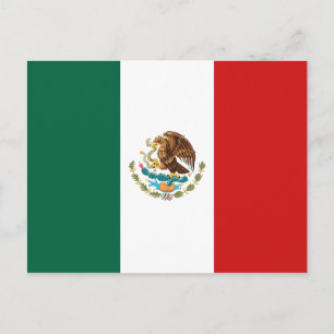 Postal de bandera de México