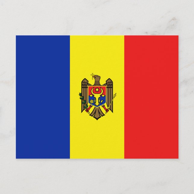 Postal de bandera de Moldavia (Anverso)