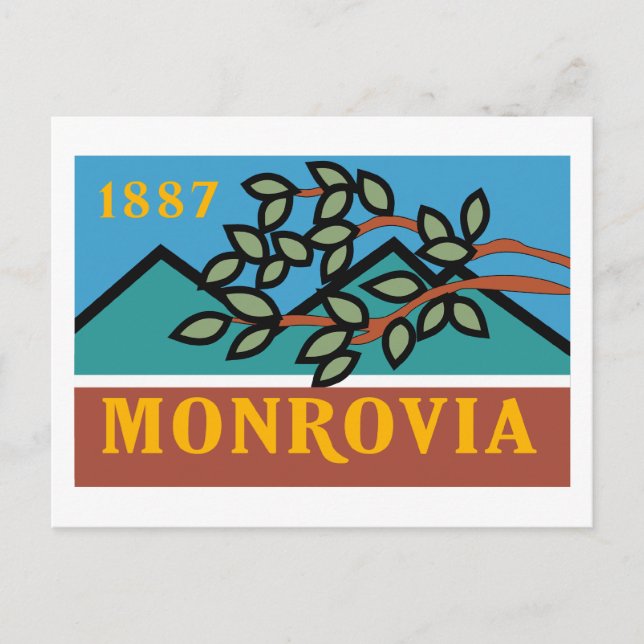 Postal de bandera de Monrovia (Anverso)