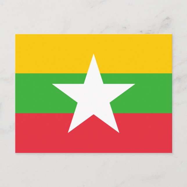 Postal de bandera de Myanmar (Anverso)