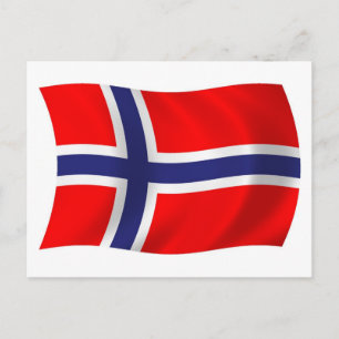Postal de bandera de Noruega