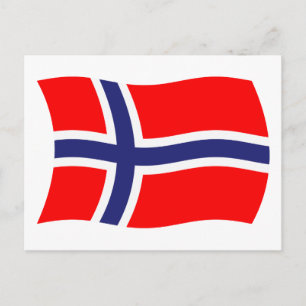 Postal de bandera de Noruega