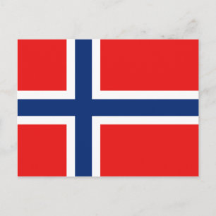 Postal de bandera de Noruega