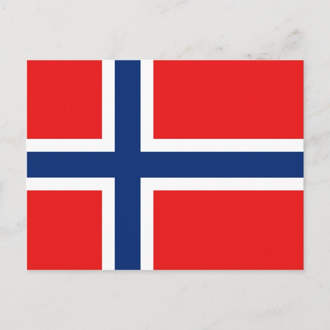 Postal de bandera de Noruega (Anverso)
