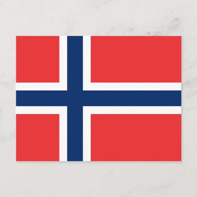 Postal de bandera de Noruega (noruego) (Anverso)