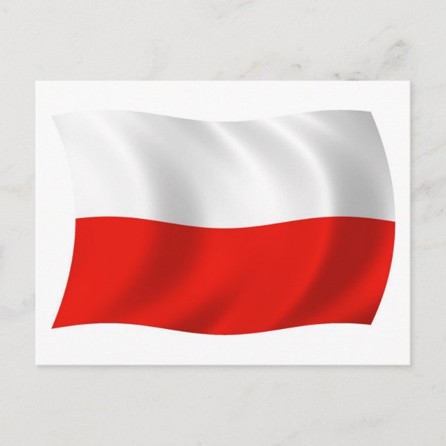 Postal de bandera de Polonia (Anverso)
