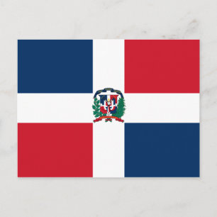 Postal de bandera de República Dominicana