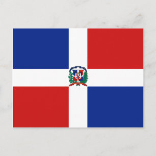 Postal de bandera de República Dominicana