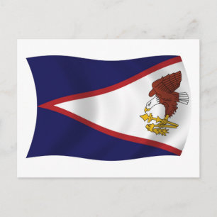 Postal de bandera de Samoa Americana