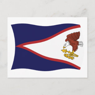 Postal de bandera de Samoa Americana