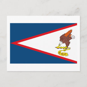 Postal de bandera de Samoa Americana