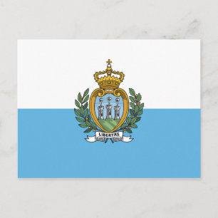 Postal de bandera de San Marino