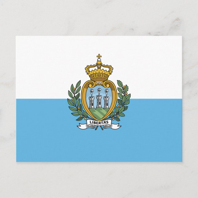 Postal de bandera de San Marino (Anverso)