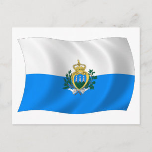 Postal de bandera de San Marino
