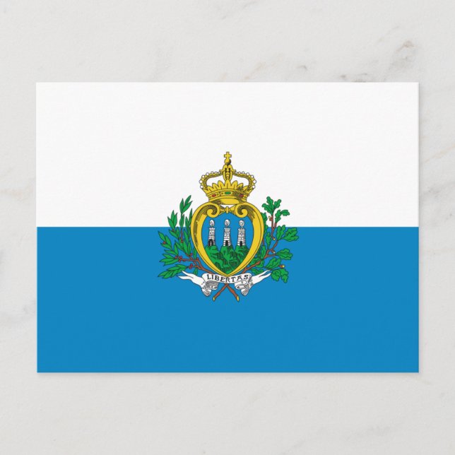 Postal de bandera de San Marino (Anverso)