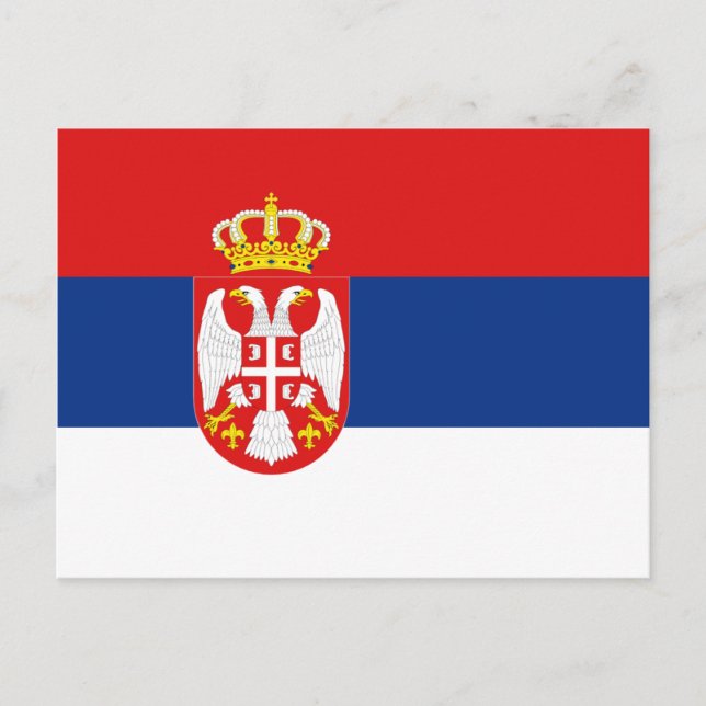Postal de bandera de Serbia (Anverso)