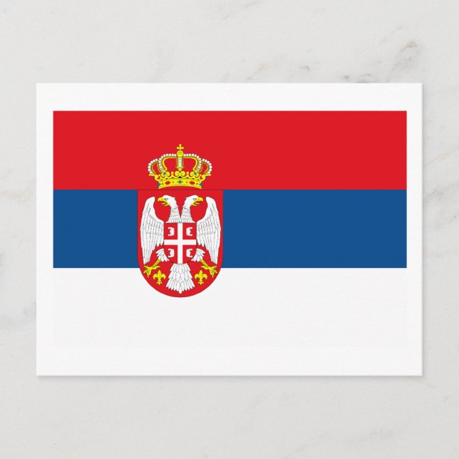 Postal de bandera de Serbia (Anverso)